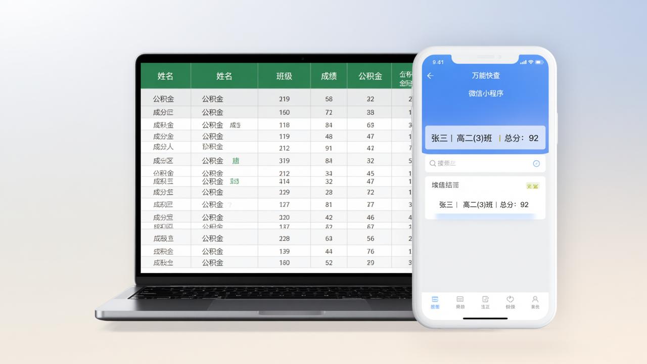 怎样用Excel快速生成扫码查成绩/工资条/分班名单？万能快查小程序实操教程