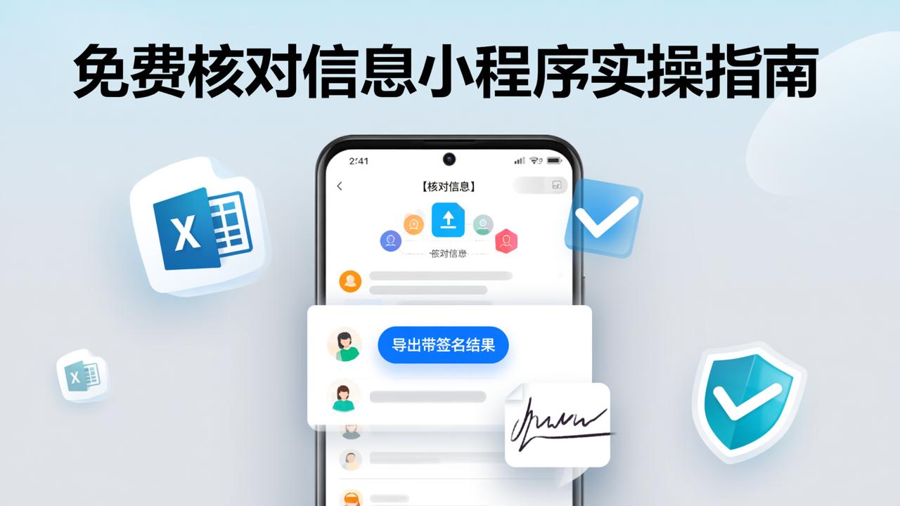 免费核对信息小程序有哪些？【核对信息】怎么用？导入Excel发表、多人修改留痕、导出带签名结果全实操教程