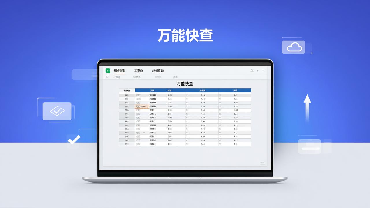 用Excel做在线查询系统怎么操作？万能快查上传即用，支持分班/工资条/成绩查询