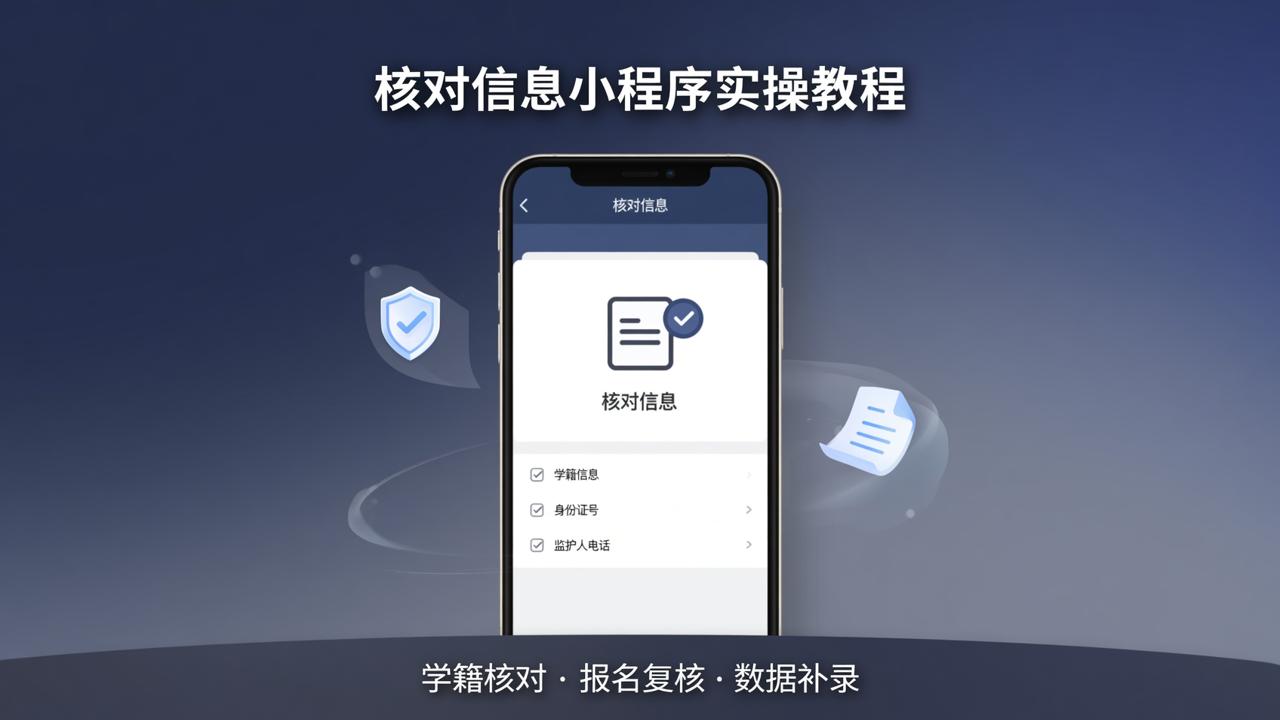 核对信息小程序怎么用？学籍核对报名核对数据补录实操教程