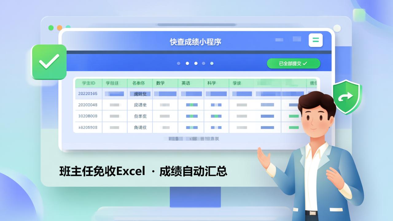 班主任怎么让各科老师自己录成绩并自动汇总？不用收Excel表格的操作步骤