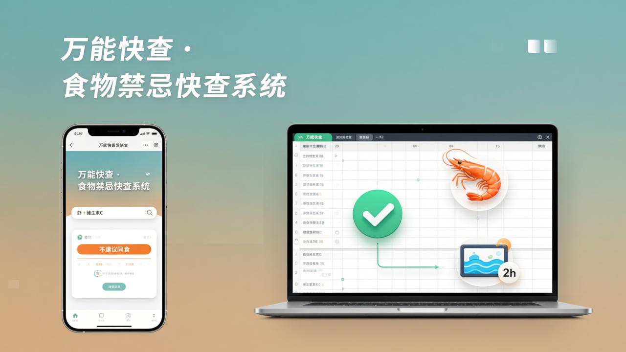 吃完虾能游泳吗？食物禁忌怎么查？用万能快查把Excel禁忌表变成可扫码查询系统